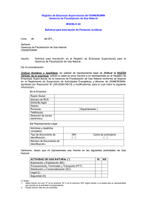 Registro de Empresas Supervisoras del OSINERGMIN  MODELO 2A