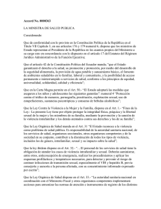 Accord No. 0000363  LA MINISTRA DE SALUD PUBLICA Considerando: