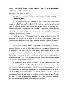 Resolución del juez Arias sobre la medida cautelar