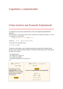 Cómo resolver una Ecuación Exponencial