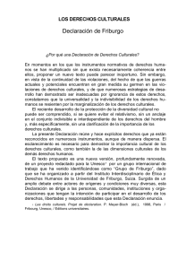 Declaración de Friburgo  LOS DERECHOS CULTURALES