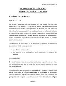 &ldquo;ACTIVIDADES MATEM&Aacute;TICAS&rdquo; GU&Iacute;A DE USO DID&Aacute;CTICO Y T&Eacute;CNICO