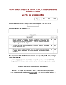 formato comité de bioseguridad - Hospital Infantil de México
