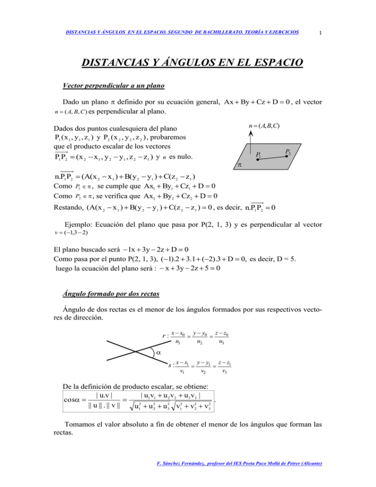 Distancias Y ángulos En El Espacio