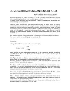 C&oacute;mo Ajustar una Antena Dipolo: Gu&iacute;a Completa LU2CRM