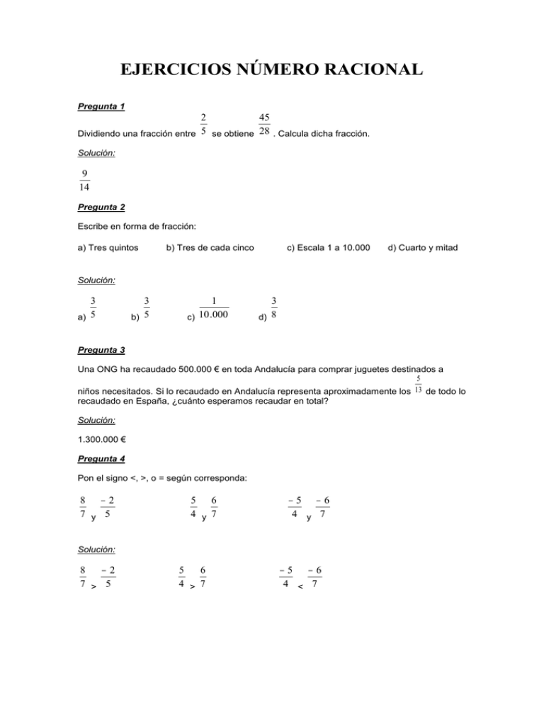 EJERCICIOS NÚMERO RACIONAL