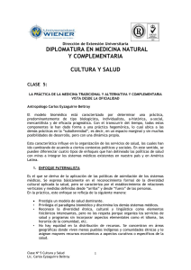 DIPLOMATURA EN MEDICINA NATURAL Y COMPLEMENTARIA  CULTURA Y SALUD