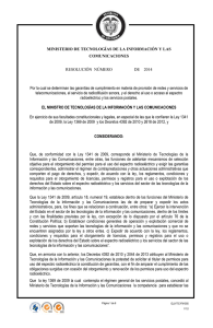 &ldquo;Por la cual se delega la participaci&oacute;n del Ministro de Tecnolog&iacute;as