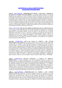 Votos de la Sala Constitucional en materia Penitenciaria