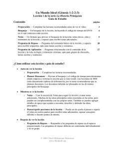 Un Mundo Ideal (G&eacute;nesis 1:2-2:3) La Historia Primigenia Gu&iacute;a de Estudio Contenido