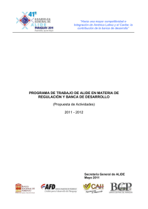 Programa de Trabajo de ALIDE en materia de Regulación y Banca