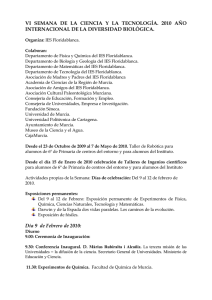 VI  SEMANA  DE  LA  CIENCIA ... INTERNACIONAL DE LA DIVERSIDAD BIOL&Oacute;GICA.