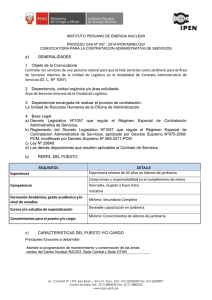 CAS No. 047-IPEN/ADMI/LOGI - Instituto Peruano de Energía Nuclear