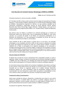 Acta Reunión de Comisión Nuclear Metalúrgica (CNM) de ADIMRA