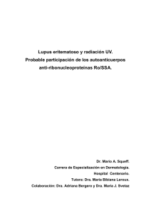 Lupus eritematoso y radiación UV (Dr. Mario A. Squeff)