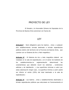 PROYECTO DE LEY AROS PARA TEATROS Y CINES