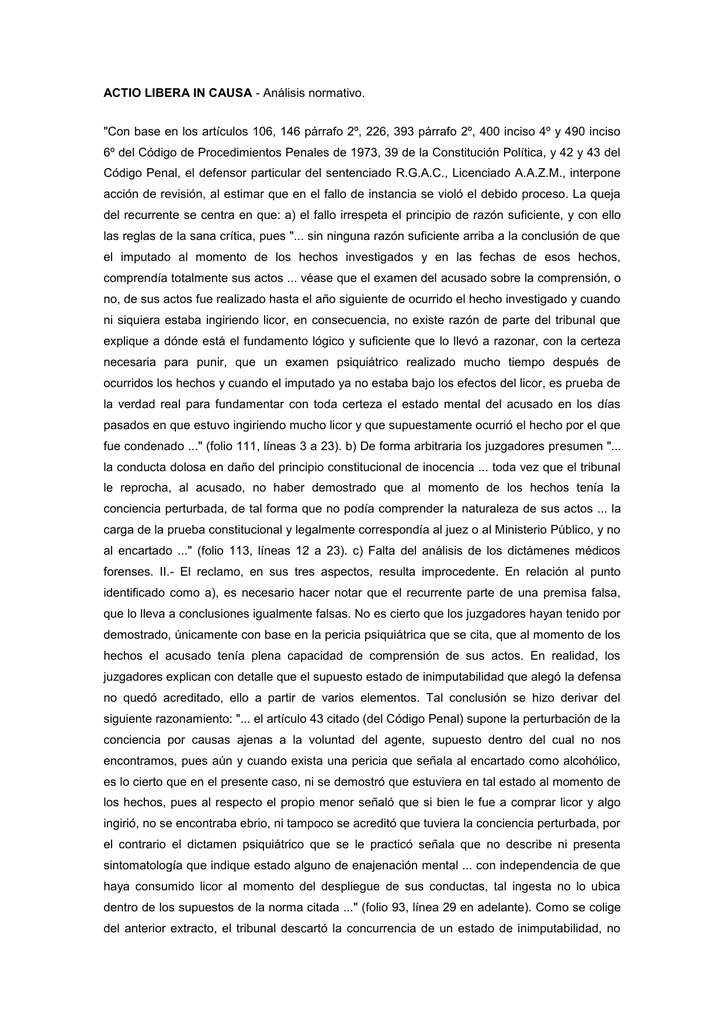 Actio Libera In Causa Schema actio libera in causa+