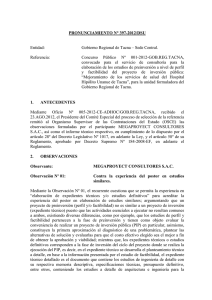PRONUNCIAMIENTO N° 397-2012/DSU  Entidad: Gobierno Regional de Tacna – Sede Central.