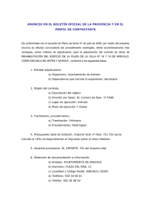 1. anuncio en el boletín oficial de la provincia y en el perfil