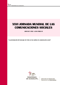 XXVI JORNADA MUNDIAL DE LAS COMUNICACIONES SOCIALES