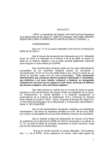 CIPOLLETTI, VISTO, el expediente del Registro del Ente Provincial Regulador