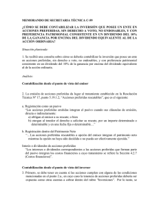 ¿Cómo se debe contabilizar la inversión que posee un ente en