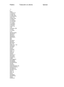 Vocabulario ordenado alfabéticamente