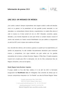 Información de prensa  LINZ 2013: UN MOSAICO DE MÚSICA 2013