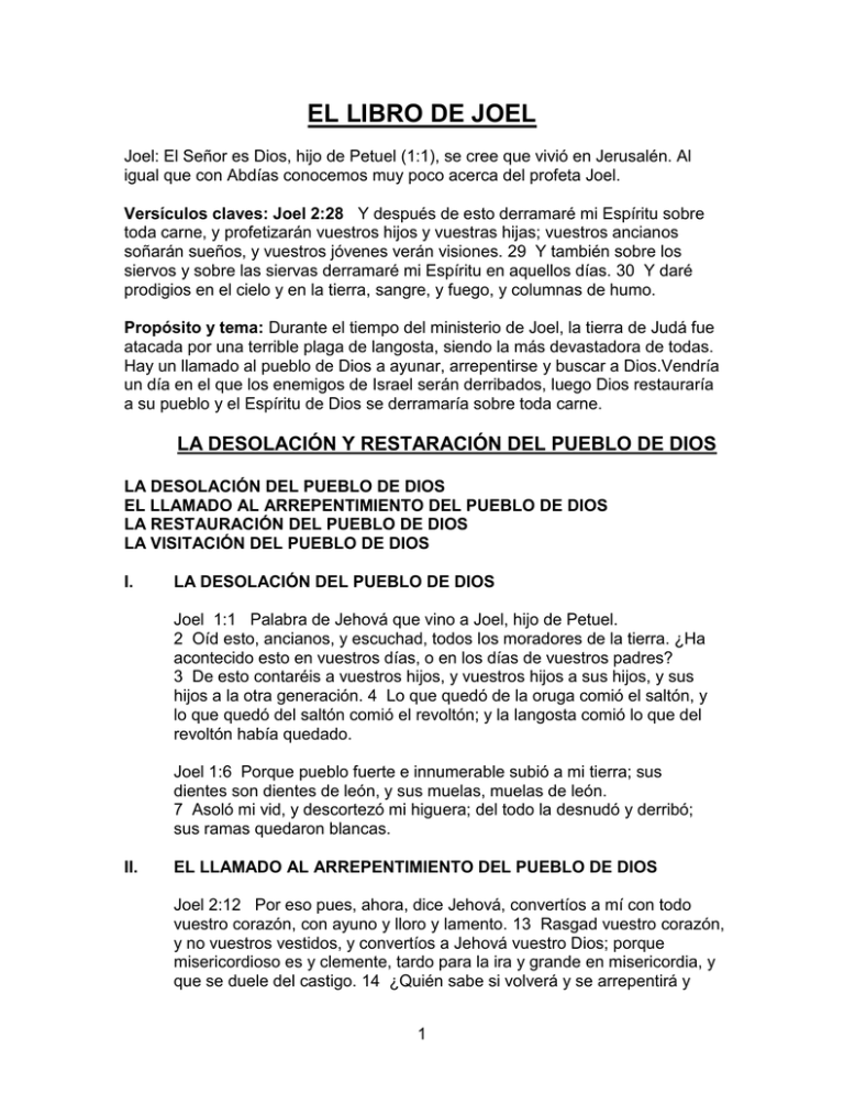 EL LIBRO DE JOEL Cimiento Estable