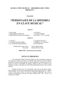 “PERSONAJES DE LA HISTORIA EN CLAVE MUSICAL” PRESENTA :