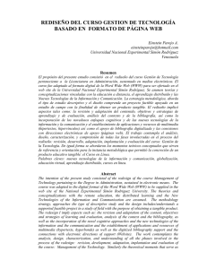 Redise&ntilde;o del curso gesti&oacute;n de tecnolog&iacute;a en formato de p&aacute;gina web.