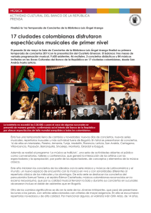 17 ciudades colombianas disfrutaron espectáculos musicales de primer nivel