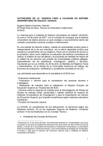 &ldquo;axencia para a calidade do sistema universitario de galicia&rdquo; (acsug)