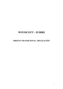 Winnicot - Zubiri. Objeto transicional - OME-AEN