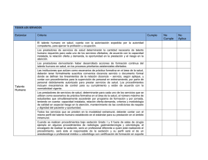 TODOS LOS SERVICIOS Estándar Criterio