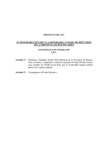 PROYECTO DE LEY  DE LA PROVINCIA DE BUENOS AIRES