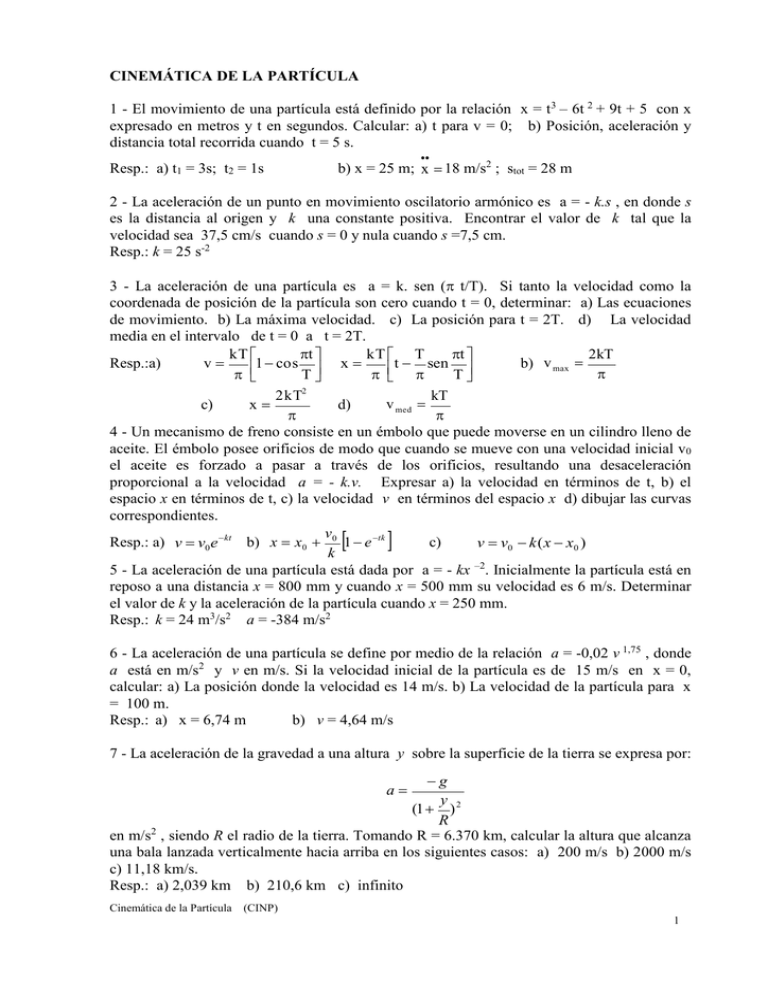 Cinemática De LaPartícula