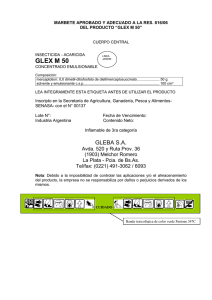 marbete aprobado y adecuado a la res 816-06 de glex m 50