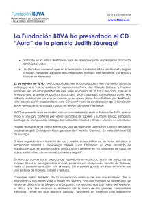 La Fundación BBVA ha presentado el CD  NOTA DE PRENSA
