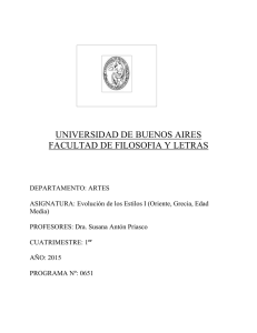 UNIVERSIDAD DE BUENOS AIRES FACULTAD DE FILOSOFIA Y LETRAS