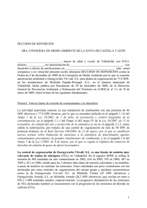 RECURSO DE REPOSICI&Oacute;N SRA. CONSEJERA DE MEDIO