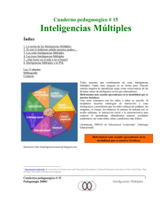 Cuaderno pedagooogico # 15 Inteligencias Múltiples Índice 1. La