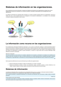 Sistemas de información en las organizaciones