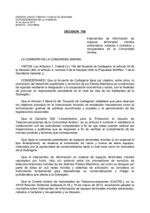 DECISIÓN 786 - INTERCAMBIO DE INFORMACIÓN DE EQUIPOS