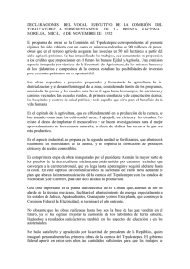 DECLARACIONES DEL VOCAL EJECUTIVO DE LA COMISIÓN