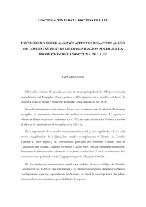 Instrucción sobre algunos aspectos relativos al uso de los