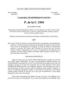 P. de la C. 1504 CAMARA DE REPRESENTANTES