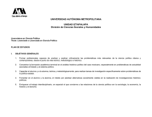 UNIVERSIDAD AUTÓNOMA METROPOLITANA  UNIDAD IZTAPALAPA División de Ciencias Sociales y Humanidades