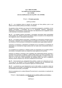 ley 3894 partidos politicos