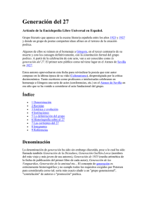 Generación del 27 Artículo de la Enciclopedia Libre Universal en Español.
